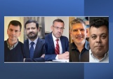 El Defensor Nacional, Carlos Mora Jano, junto a los académicos Mauricio Ducce, Rafael Blanco, Enrique Rajevic y Cristián Riego.