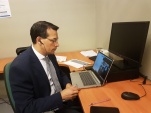 Defensor Guillermo Mendoza en sistema de Videoconferencia con Tribunales de Garantía 