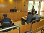 Aspecto de la audiencia de formalización en contra de un suboficial de Gendarmería de Talca.